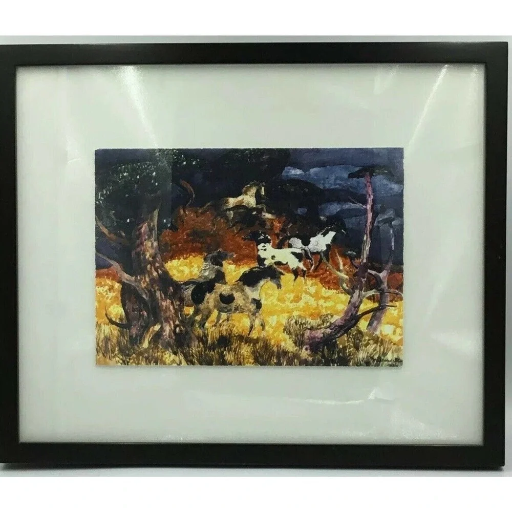 MILLARD SHEETS Horses At Play Framed Matted Print